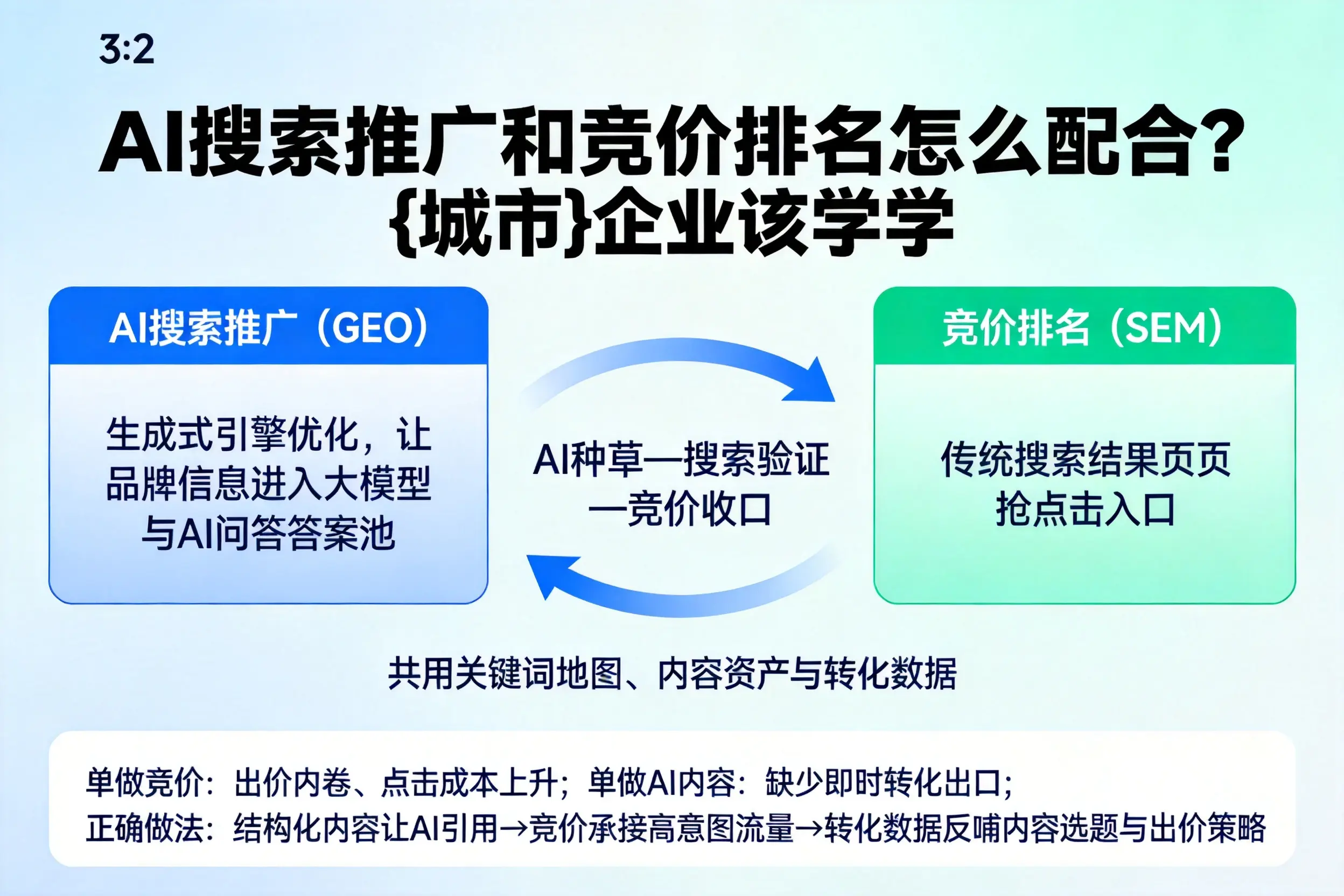 AI搜索推广和竞价排名怎么配合？南充企业该学学