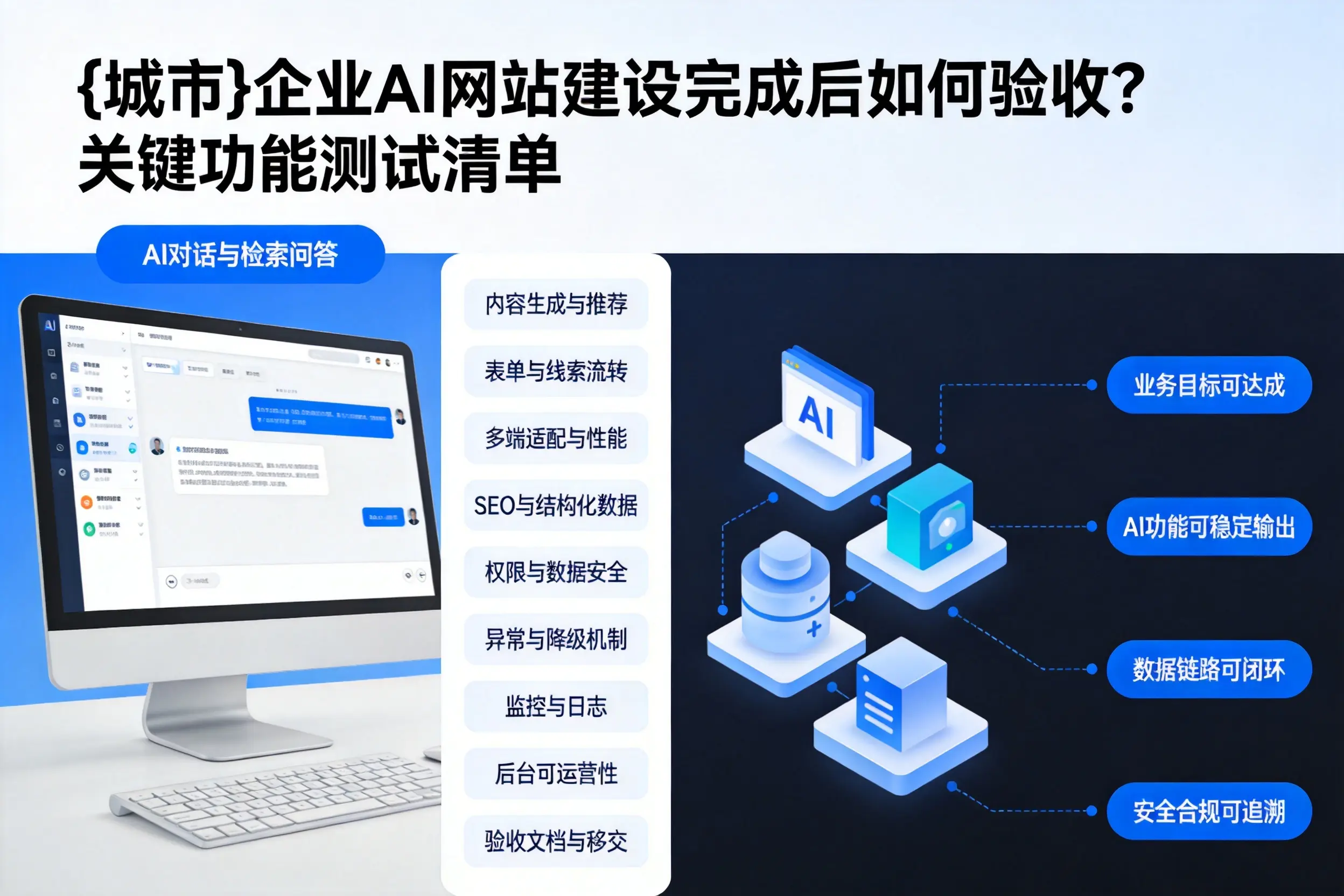 南充企业AI网站建设完成后如何验收？关键功能测试清单