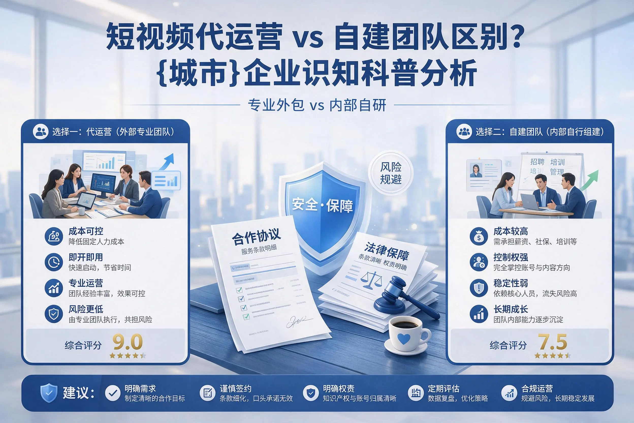 短视频代运营与自建团队区别?南充企业认知科普分析