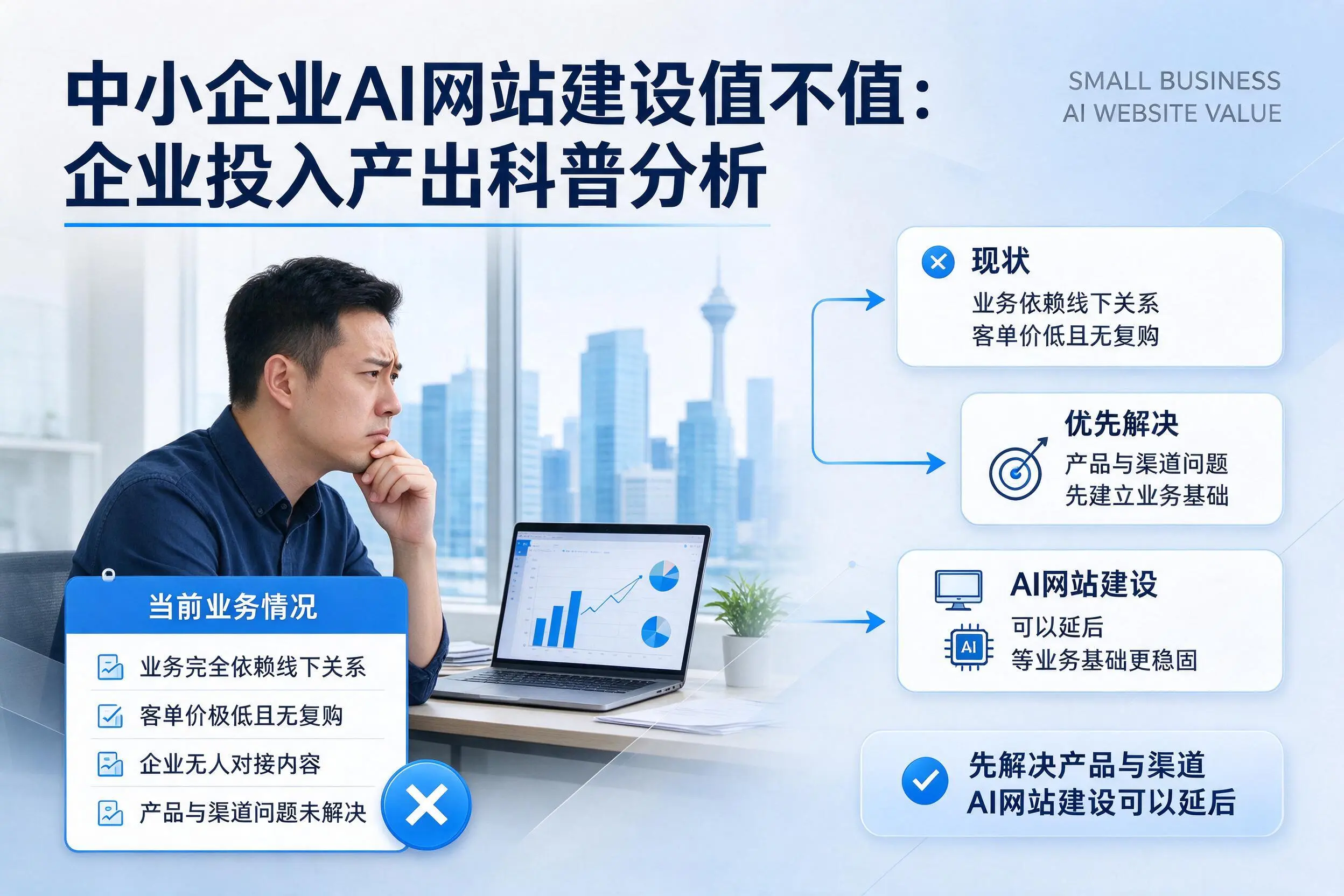 中小企业AI网站建设值不值：南充企业投入产出科普分析