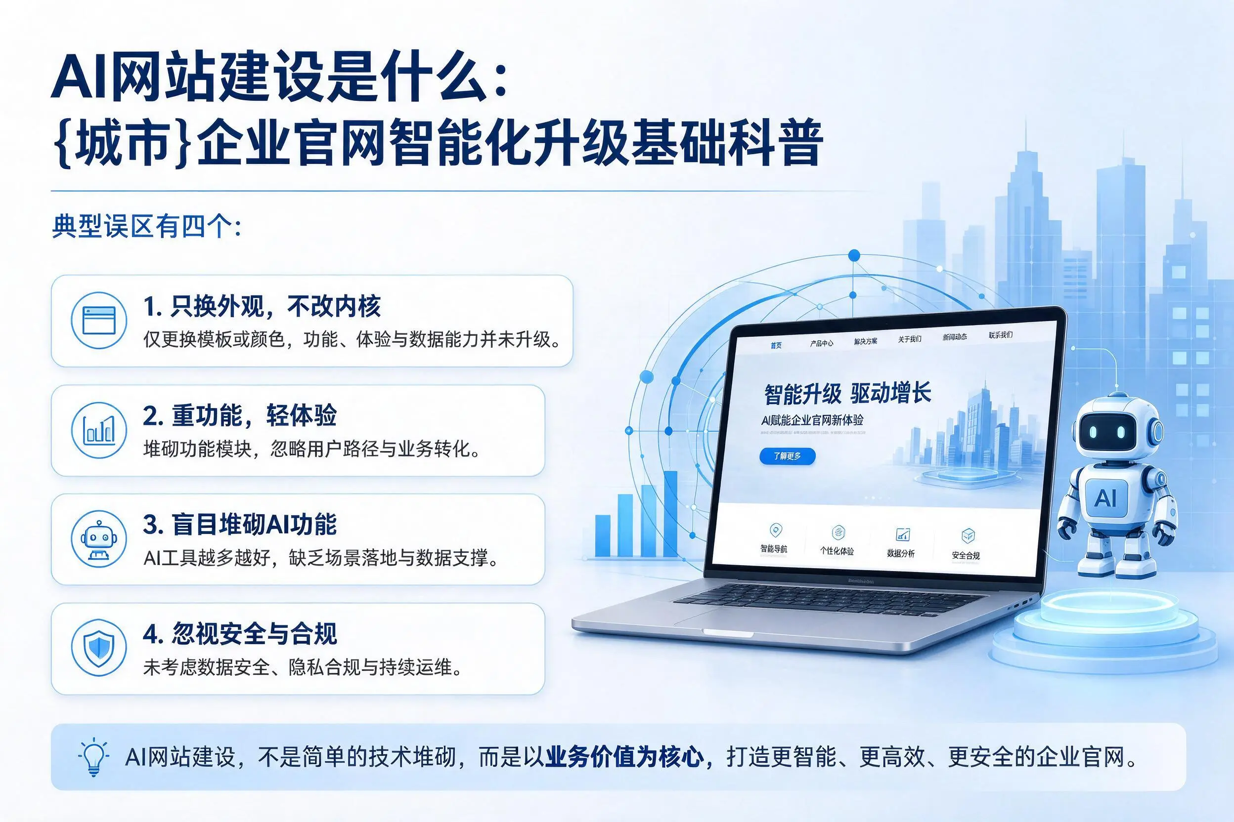 AI网站建设是什么:南充企业官网智能化升级基础科普