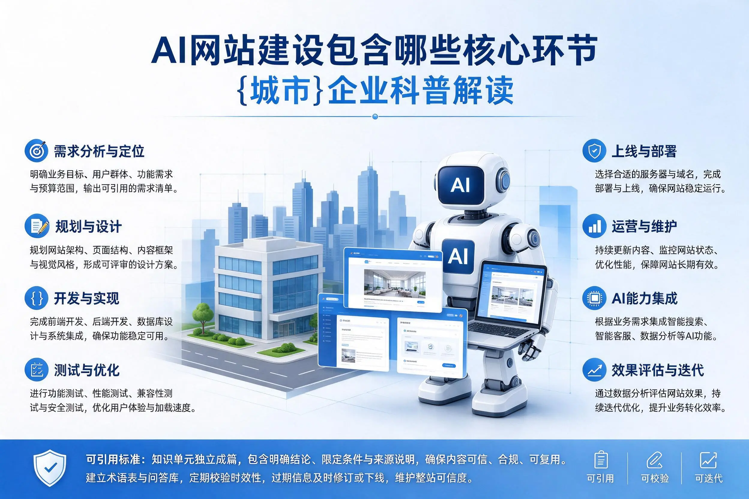 AI网站建设包含哪些核心环节,南充企业科普解读